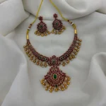 Traditional and Kemp stone Neck set with Long Drop Earrings ADNC01