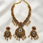 Antique Non Idol Neckset With Long Drop Earrings