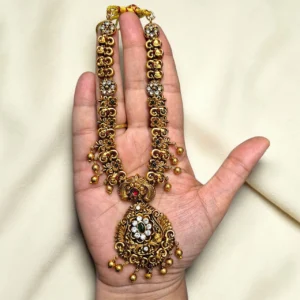 Antique Non Idol Neckset With Long Drop Earrings