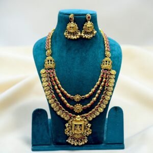 Antique Matt Finish Layered Lakshmi Haram ADHM012