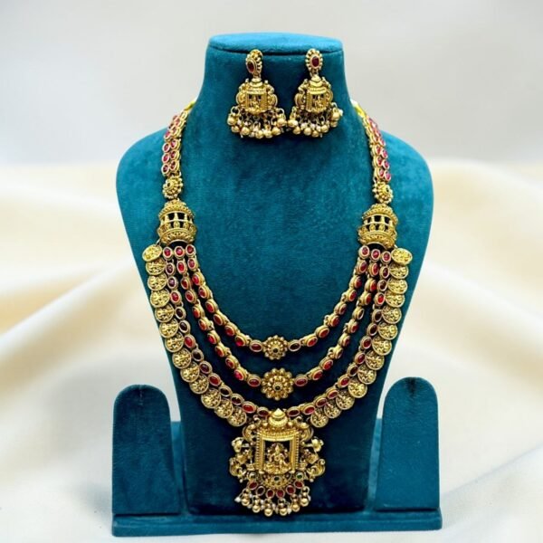 Antique Matt Finish Layered Lakshmi Haram ADHM012