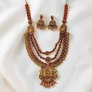 Antique Matt Finish Layered Lakshmi Haram ADHM012