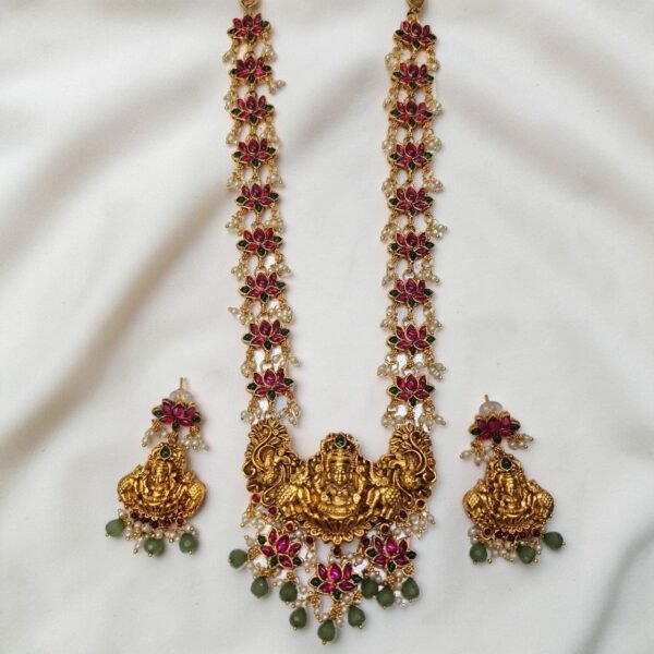 Traditional With Trendy Lotus with Lakshmi Design Haram ADHM013