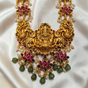 Traditional With Trendy Lotus with Lakshmi Design Haram ADHM013 Traditional With Trendy Lotus with Lakshmi Design Haram ADHM013