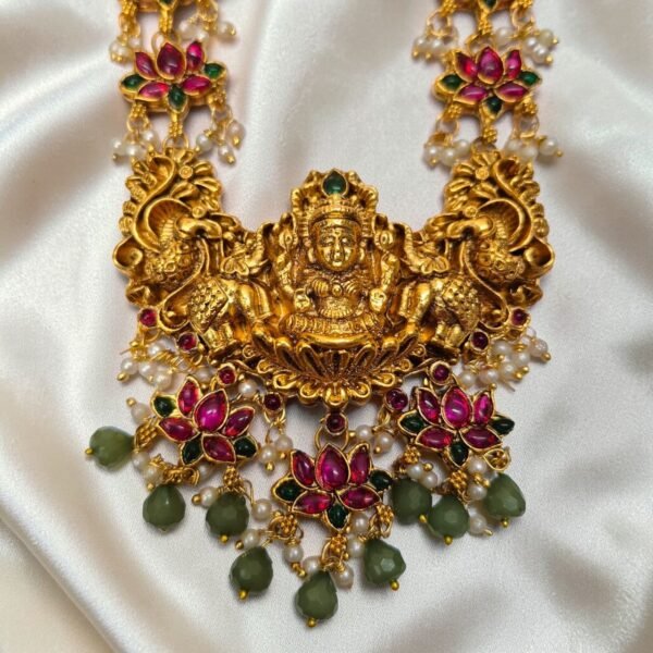 Traditional With Trendy Lotus with Lakshmi Design Haram ADHM013