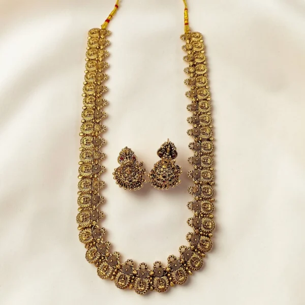 Antique Matt Finish U Shape Lakshmi Haram ADHM014
