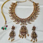 Temple Design Multi Color Stone With Drop Earrings ADNC07