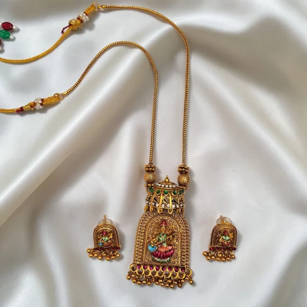 Antique Matt Finish Short Length Sarawathi Haram ADSH018
