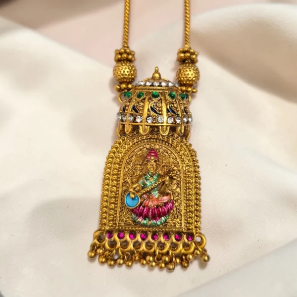 Antique Matt Finish Short Length Sarawathi Haram ADSH018