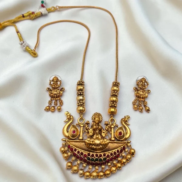 Antique Matt Finish Short Length Lakshmi Haram ADSH019