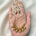 Antique Matt Finish Pendant With Off White Beads Short Length Haram ADSH020