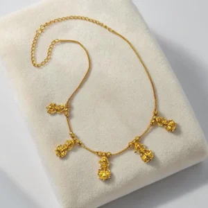 Gold Plated 5 Pendant Lakshmi Design Necklace ADGN026