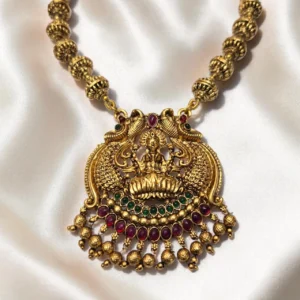 Antique Matt Finish Short Length Lakshmi Design Haram ADSH032 Antique Matt Finish Short Length Lakshmi Design Haram ADSH032