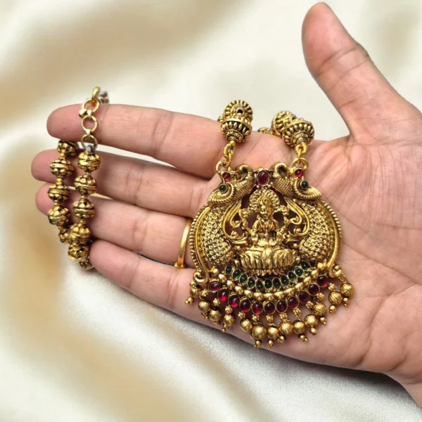 Antique Matt Finish Short Length Lakshmi Design Haram ADSH032