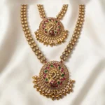 Antique Matt Finish Combo Set With Peacock Design Pendant ADCS034