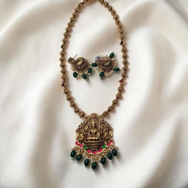 Antique Matt Finish Lakshmi Haram ADHM036