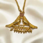 Gold Plated Short Length Twin Birds Pendant Necklace (20inch) ADSN038