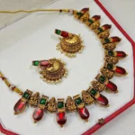 Kerala Traditional Nagapadam and Lakshmi Design Neckset With Jhumka ADNC021