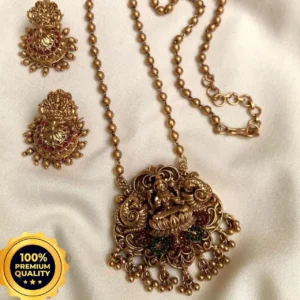 Antique Matt Finish Short Length Lakshmi Haram - ADSH017