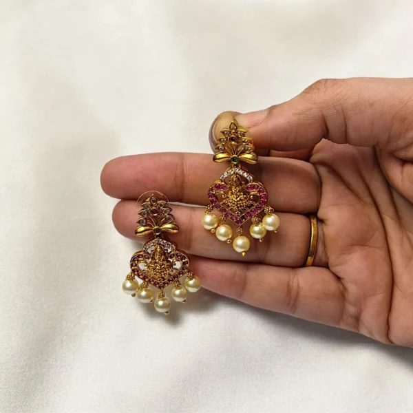 Antique Gold Finish Lakshmi Design Long Haram ADHM039