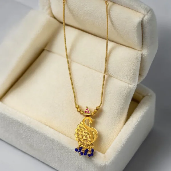 Gold Plated Short Length Peacock Design Necklace ADSN041