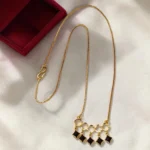Gold Plated Short Length Stone Pendant Chain 18inch - ADPC044