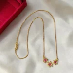 Gold Plated Short Length Stone Pendant Chain 18inch – ADPC045