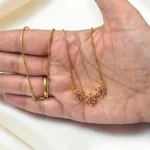 Gold Plated Short Length Stone Pendant Chain 18inch – ADPC045