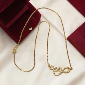 Gold Plated Short Length AD Stone Pendant Chain 18inch – ADPC046 Gold Plated Short Length AD Stone Pendant Chain 18inch - ADPC046