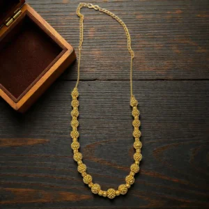 Gold Plated Short Length Ball Design Necklace 18inc - ADSN048