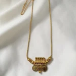 Gold Plated Short Length Head Design Coin Necklace Without Earrings 18inch With Adjustable Back Chain Perfect for Traditional and Function wear ADSN049