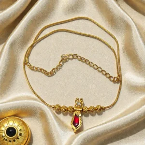 Gold Plated Short Length Kerala Design Necklace Without Earrings - ADSN050