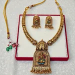 Antique Matt Finish Saraswathi Design Hasli Necklace - ADNC051