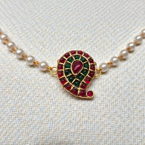 Simple Beads Necklace With Stud Earrings - ADNC052