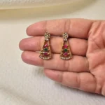 Fancy Stone Necklace with Stud Earrings - ADFN054