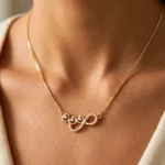 Gold Plated Short Length AD Stone Pendant Chain 18inch - ADPC046