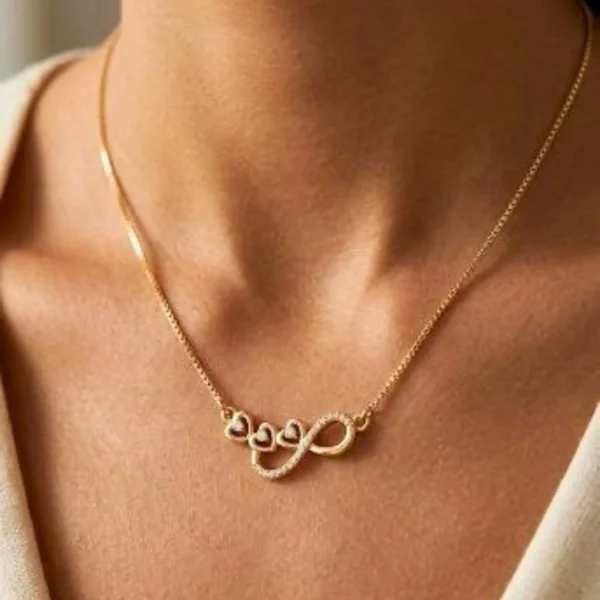 Gold Plated Short Length AD Stone Pendant Chain 18inch - ADPC046
