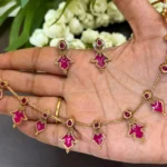 Floral Design Necklace with Stud Earrings - ADFN058