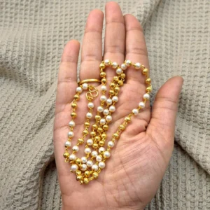 Gold Plated Pearl Chain in 24inch – ADGP061 Gold Plated Pearl Chain in 24inch - ADGP061