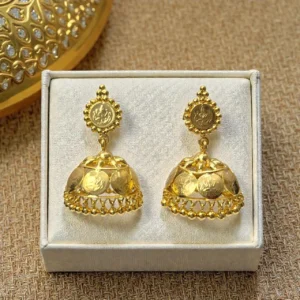 Gold Plated Lakshmi Coin Big Size Jhumka - ADGJ063