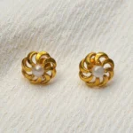 Gold Plated With Pearl Stud Earrings - ADGE064