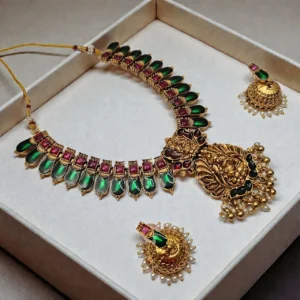 Antique Matt Finish Kerala Pattern Necklace - ADAN065