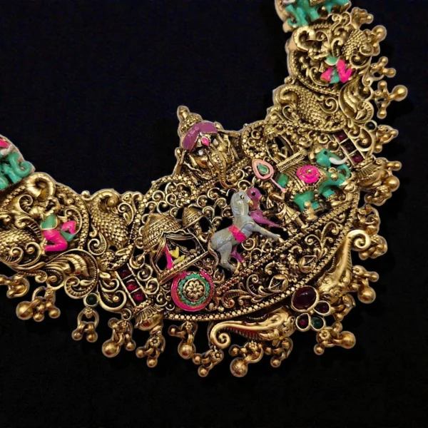 Antique Matt Finish Traditional look Semi Bridal Set - ADSB070