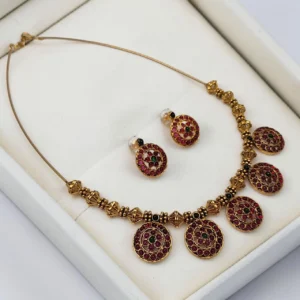 Antique Matt Finish Non Idol Kemp Stone Necklace - ADAN071