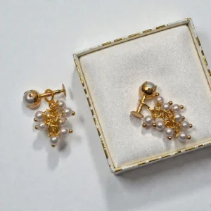 Gold Plated With Pearl Grape Drop Errings - ADGE073