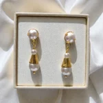Gold Plated With Pearl Drop Earrings - ADGE075