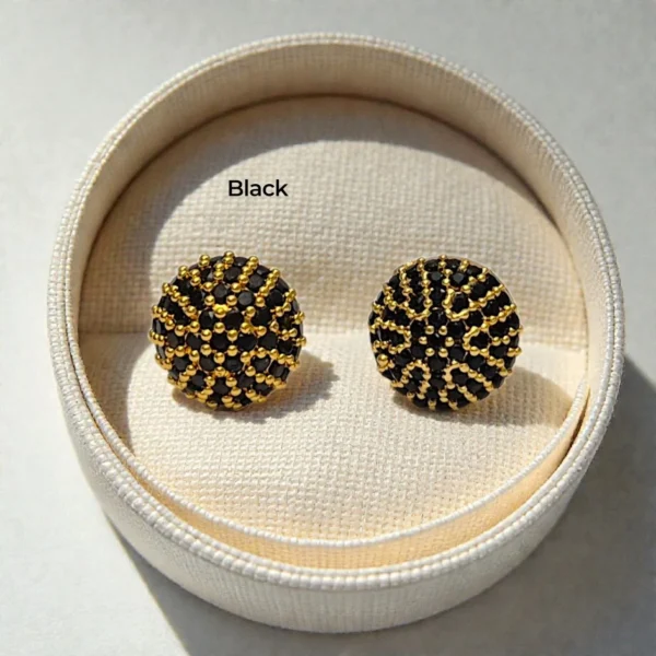 Gold Plated With Stone Stud Earrings - ADGE076