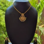 Antique Matt Finish Attigai With Stud Earrings - ADAA82