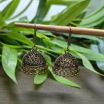 German Silver Oxidized Big Size Hook Jhumka - ADOJ078