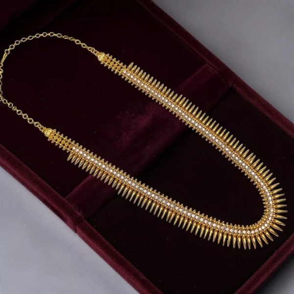 Gold Plated Mulla Mottu With Stone Long Haram Without Earrings - ADGP093